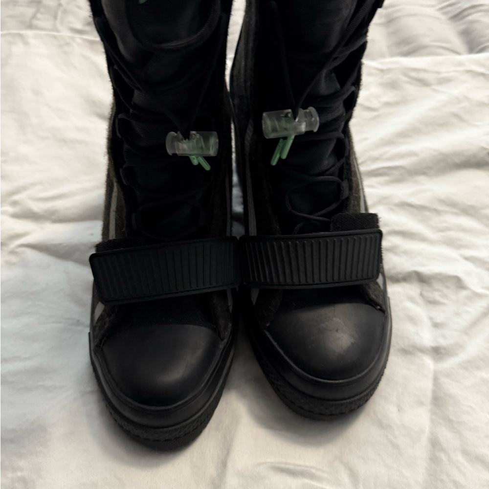 Converse Charcoal and Black Heeled Boots - Picture 2 of 4